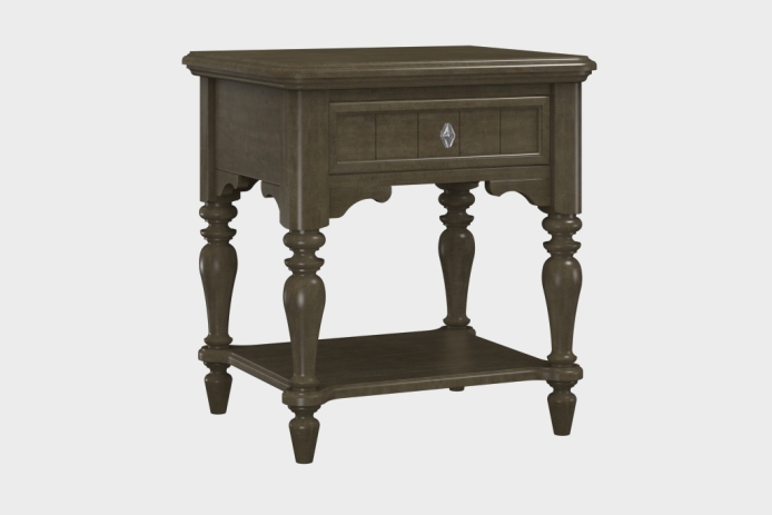 单抽隔板床头柜