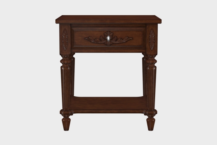 单抽隔板床头柜