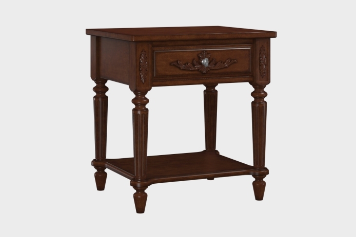 单抽隔板床头柜