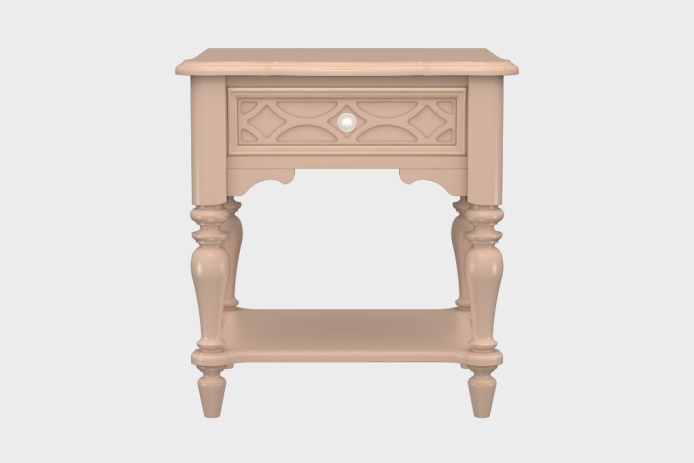 单抽隔板床头柜