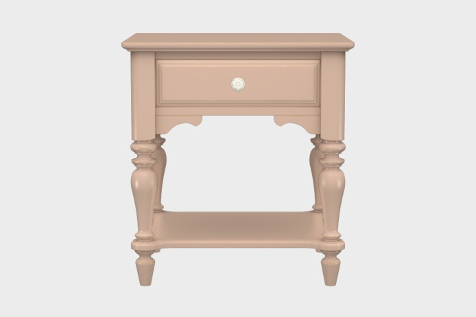 单抽隔板床头柜