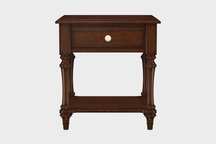 单抽隔板床头柜