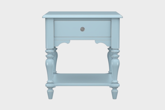 单抽隔板床头柜