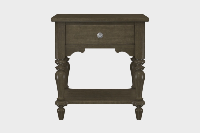 单抽隔板床头柜