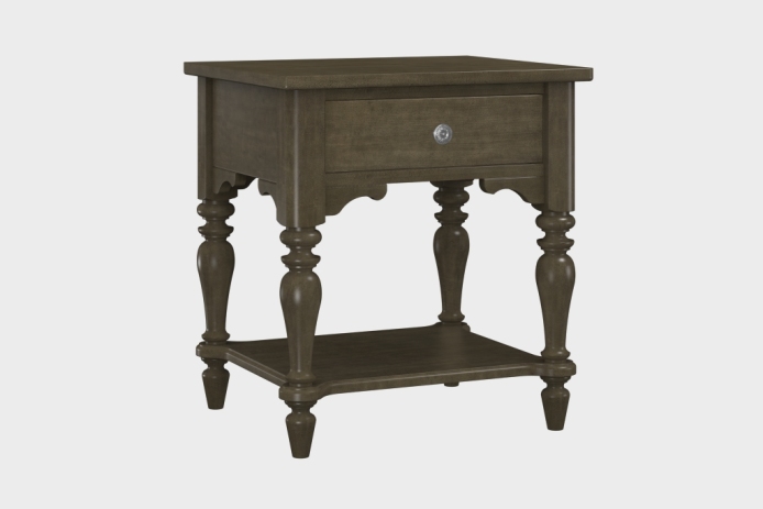 单抽隔板床头柜