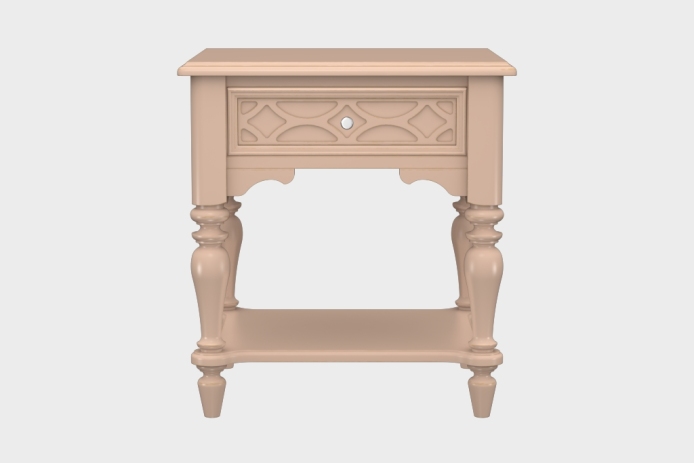 单抽隔板床头柜