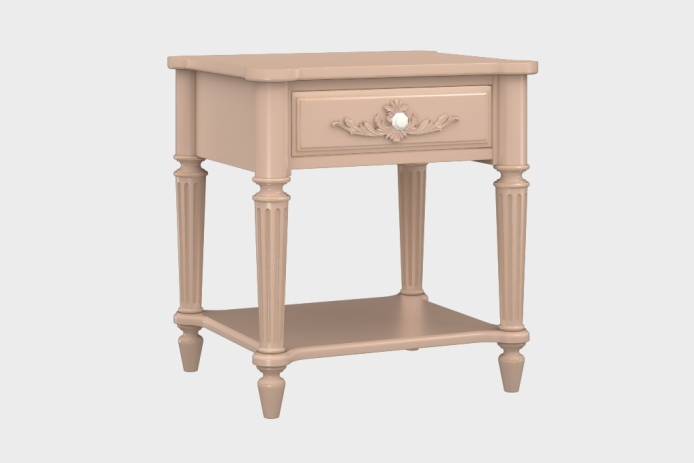 单抽隔板床头柜