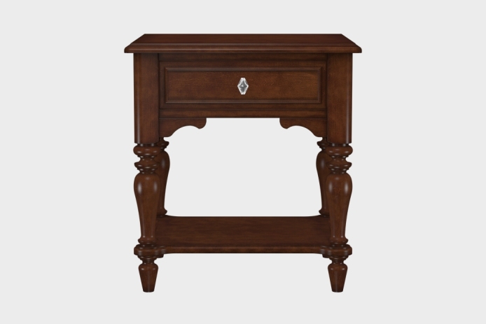 单抽隔板床头柜