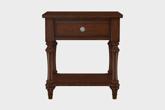 单抽隔板床头柜