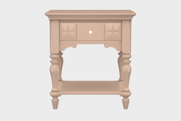 单抽隔板床头柜