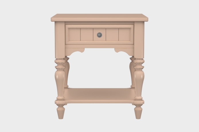 单抽隔板床头柜