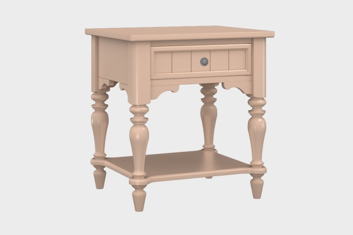 单抽隔板床头柜