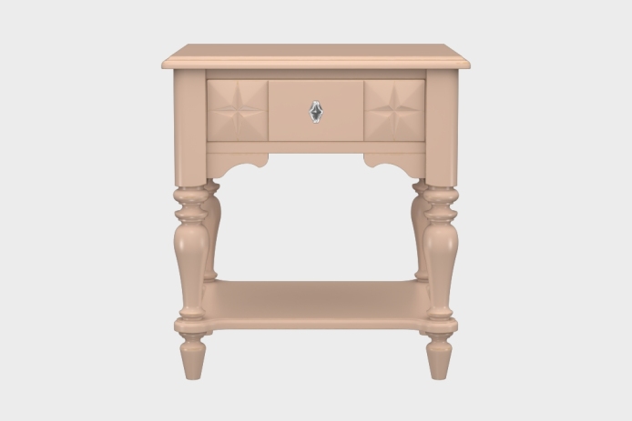 单抽隔板床头柜