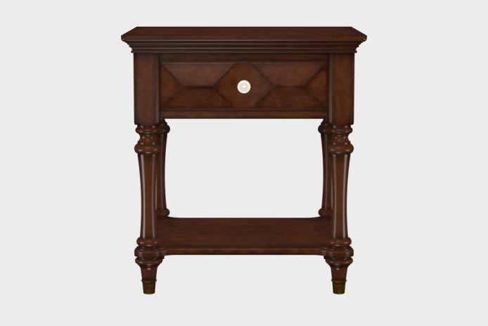 单抽隔板床头柜