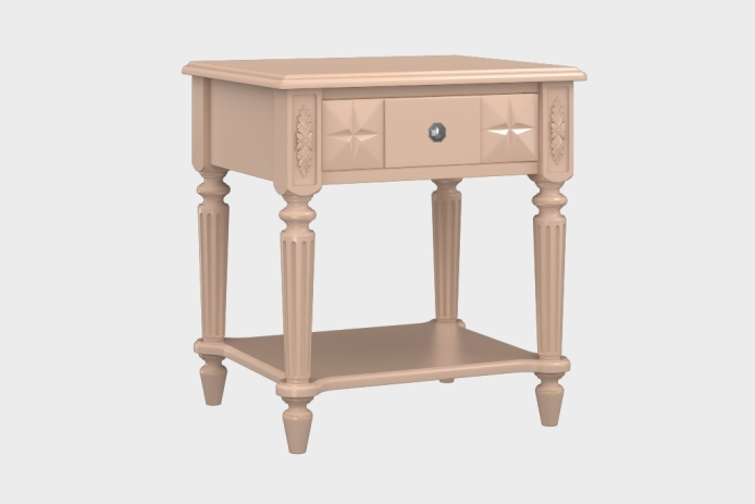 单抽隔板床头柜