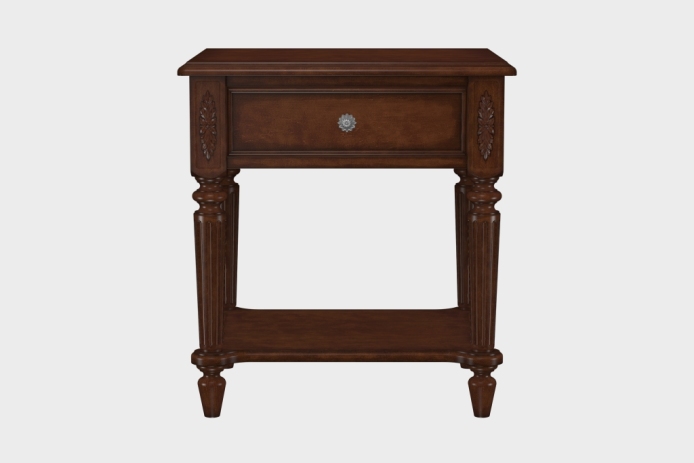 单抽隔板床头柜