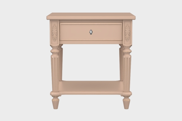 单抽隔板床头柜