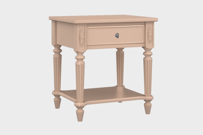 单抽隔板床头柜