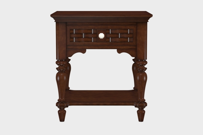 单抽隔板床头柜