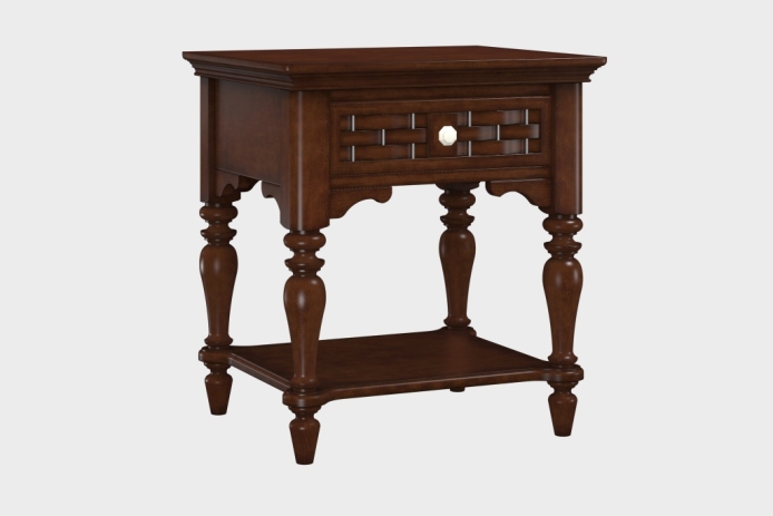 单抽隔板床头柜