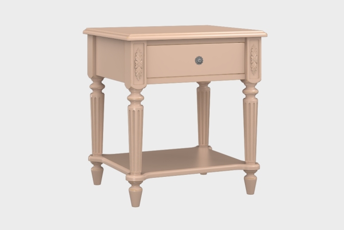 单抽隔板床头柜