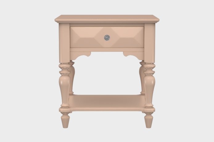 单抽隔板床头柜