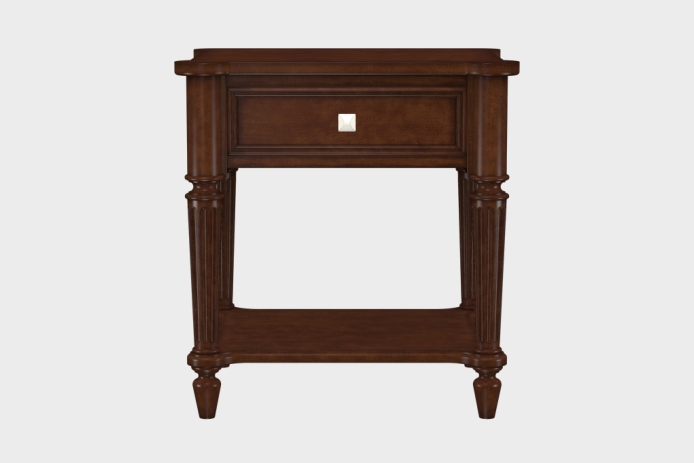 单抽隔板床头柜