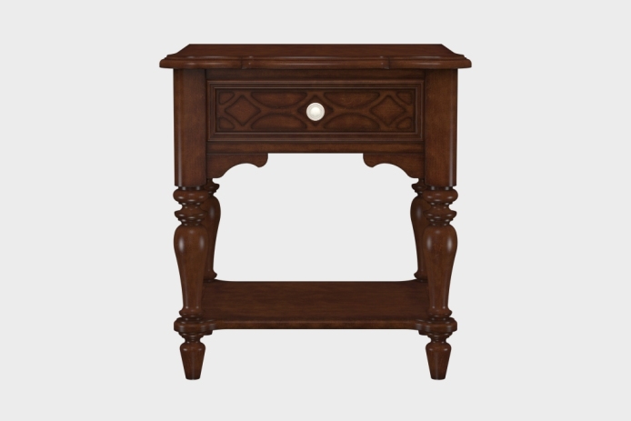 单抽隔板床头柜