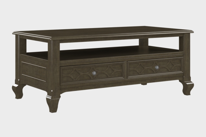 双抽上隔板茶几