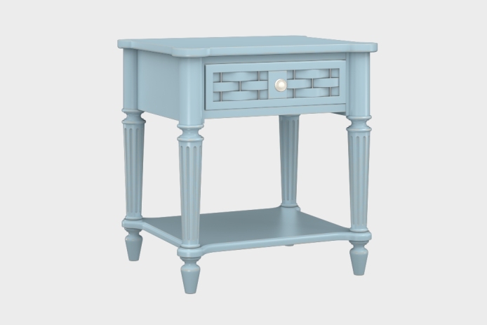 单抽隔板床头柜