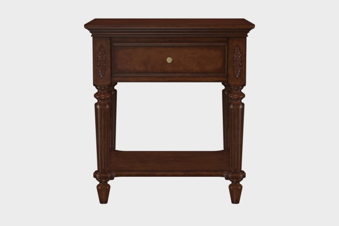 单抽隔板床头柜