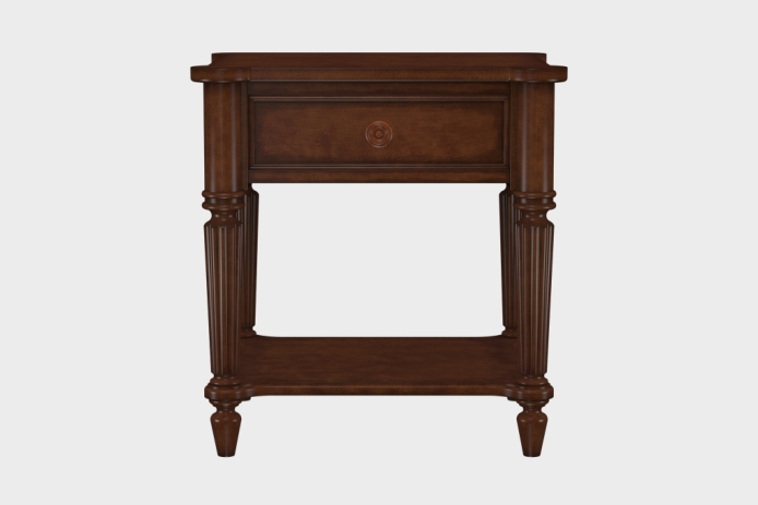 单抽隔板床头柜