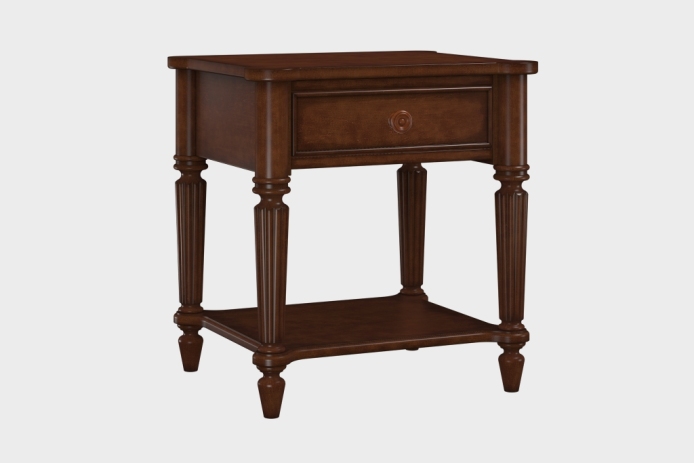 单抽隔板床头柜