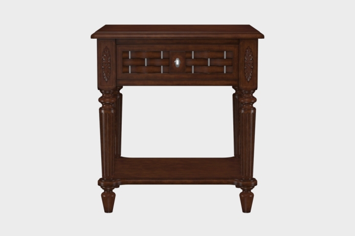 单抽隔板床头柜