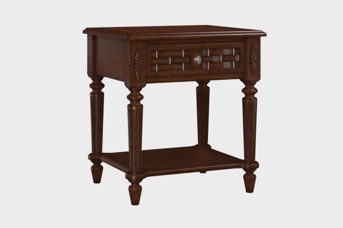 单抽隔板床头柜