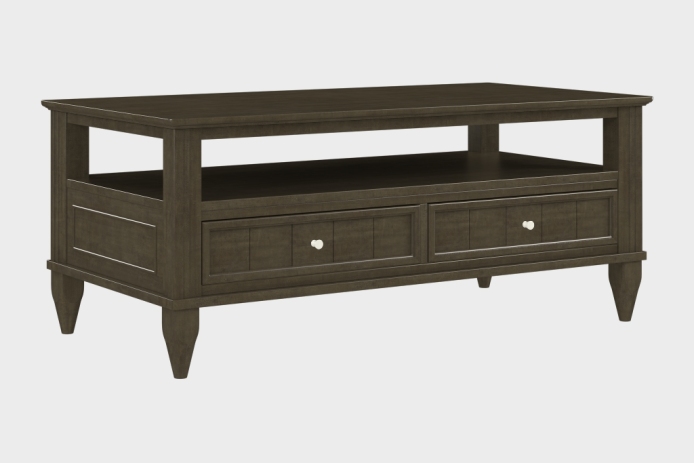 双抽上隔板茶几