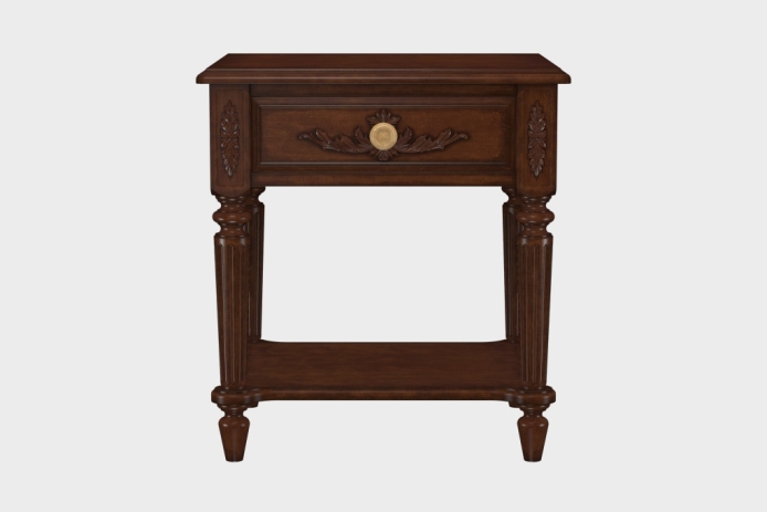 单抽隔板床头柜