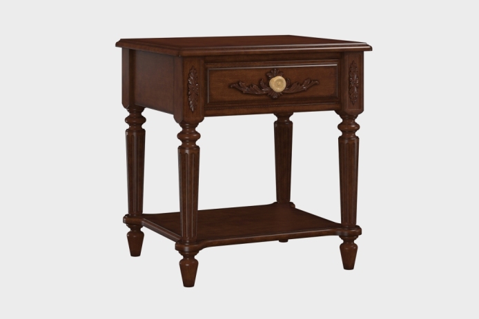 单抽隔板床头柜