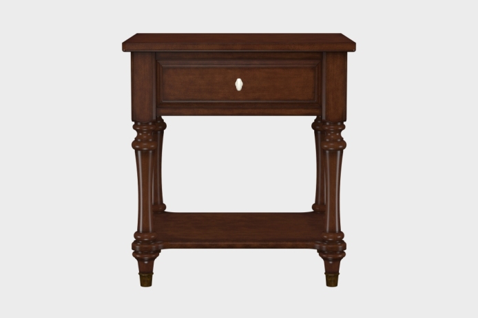 单抽隔板床头柜