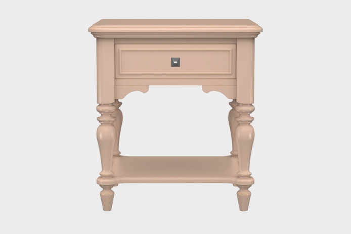 单抽隔板床头柜