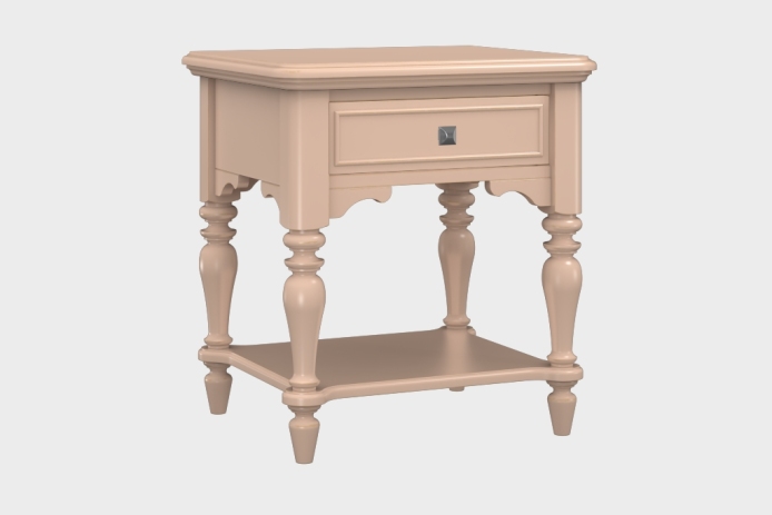 单抽隔板床头柜