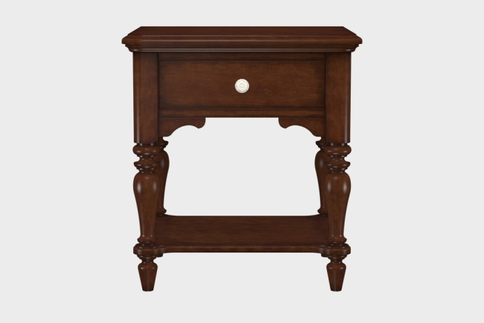 单抽隔板床头柜