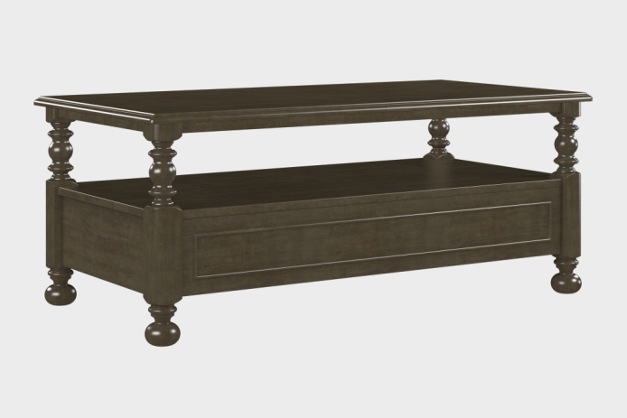 双抽上隔板茶几