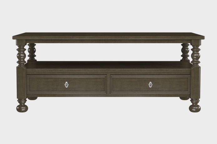 双抽上隔板茶几