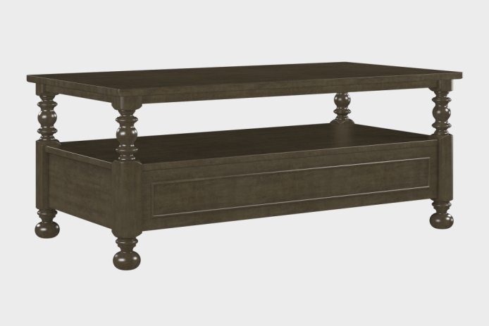 双抽上隔板茶几