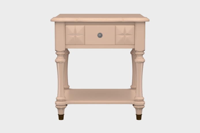 单抽隔板床头柜