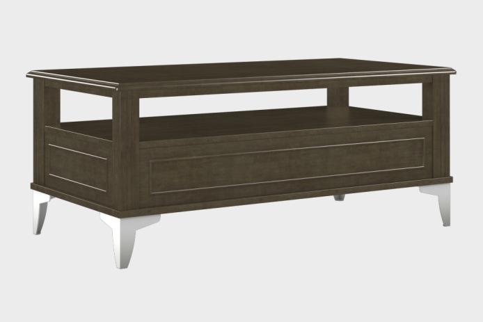 双抽上隔板茶几