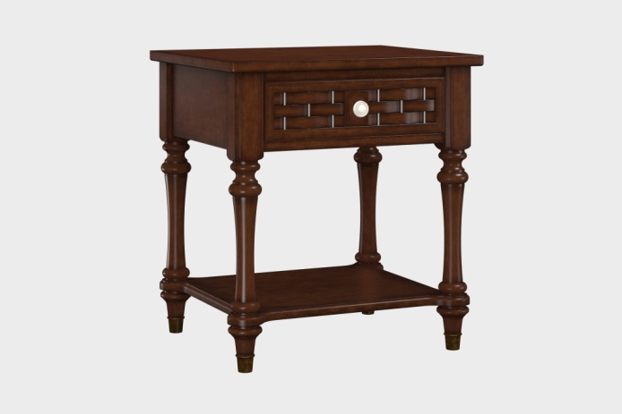 单抽隔板床头柜