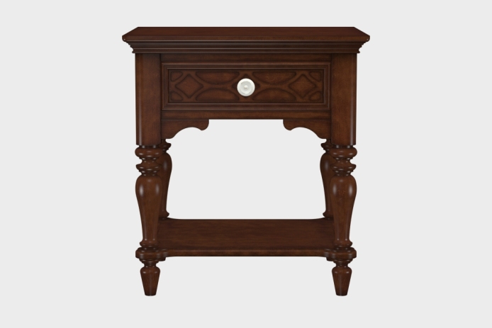 单抽隔板床头柜