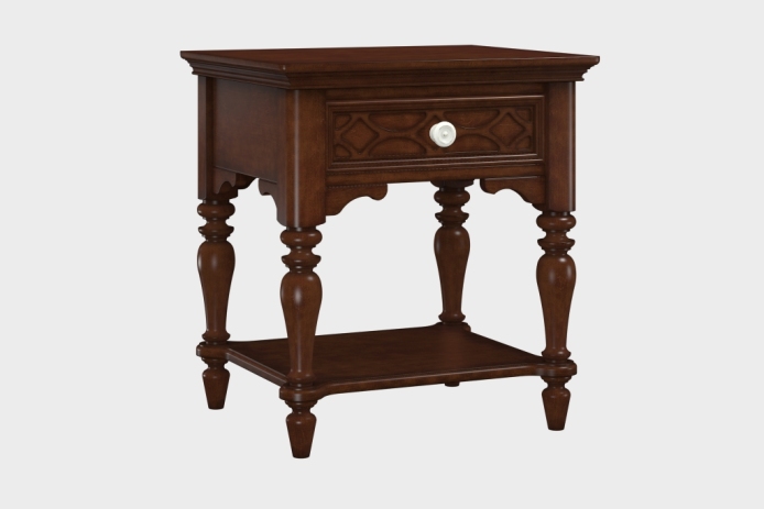 单抽隔板床头柜